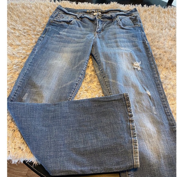 Hydraulic Bootcut Distressed Jeans Size 13/14